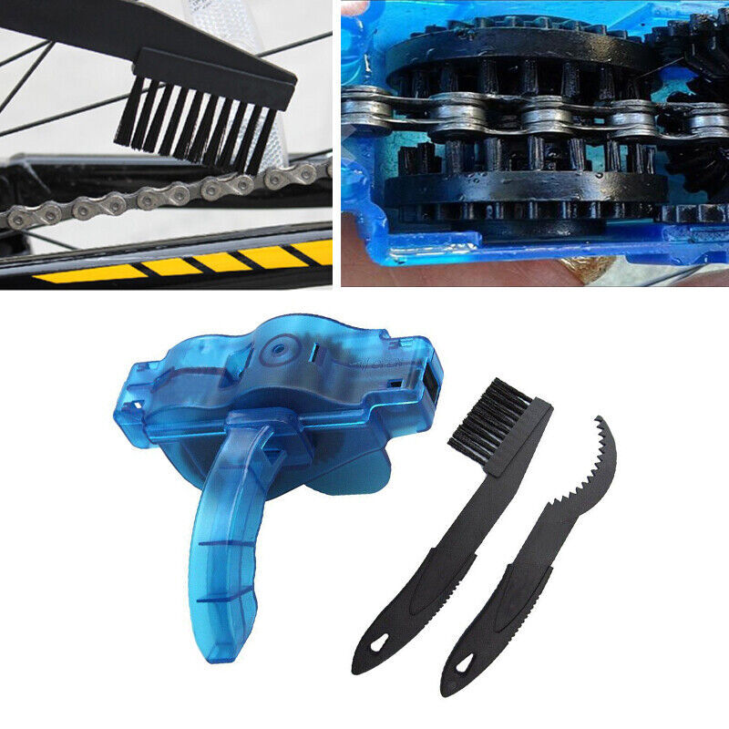 3-Piece Motorcycle and Bicycle Chain Cleaning Brush - Convenient Cleaning and Washing Tool n