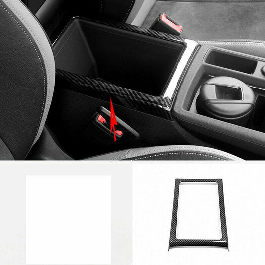 for Audi Q3 2019-2023 Carbon Fiber Inner Central Armrest Storage Box Frame trim