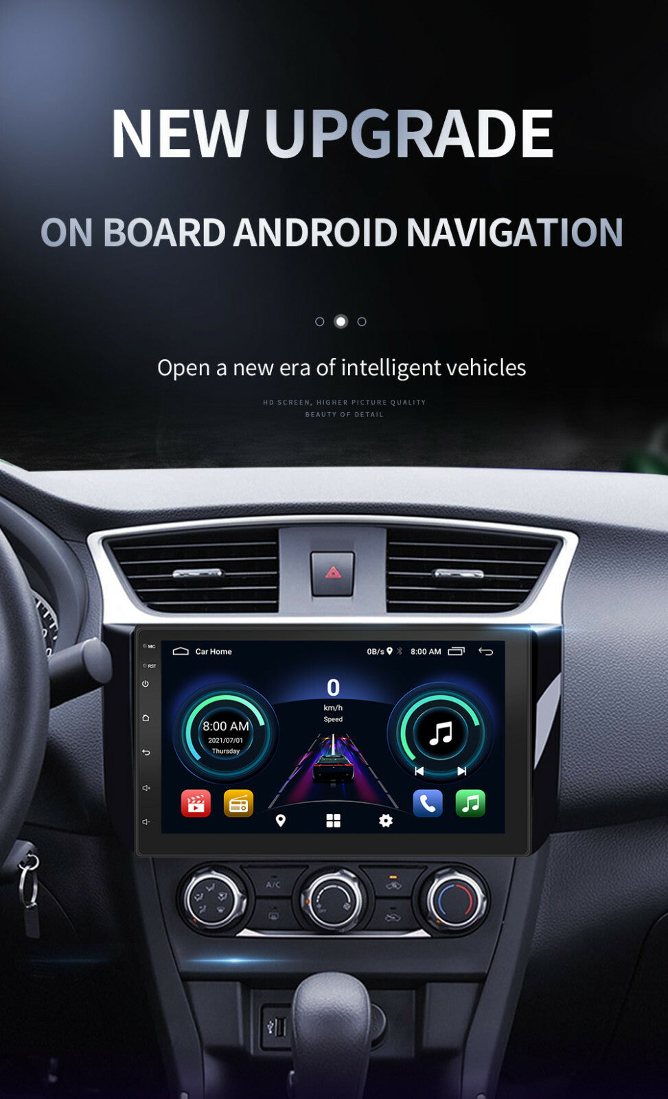 7in 2DIN Android Car Radio Stereo GPS Navigation Wifi MP5 Player With Camera