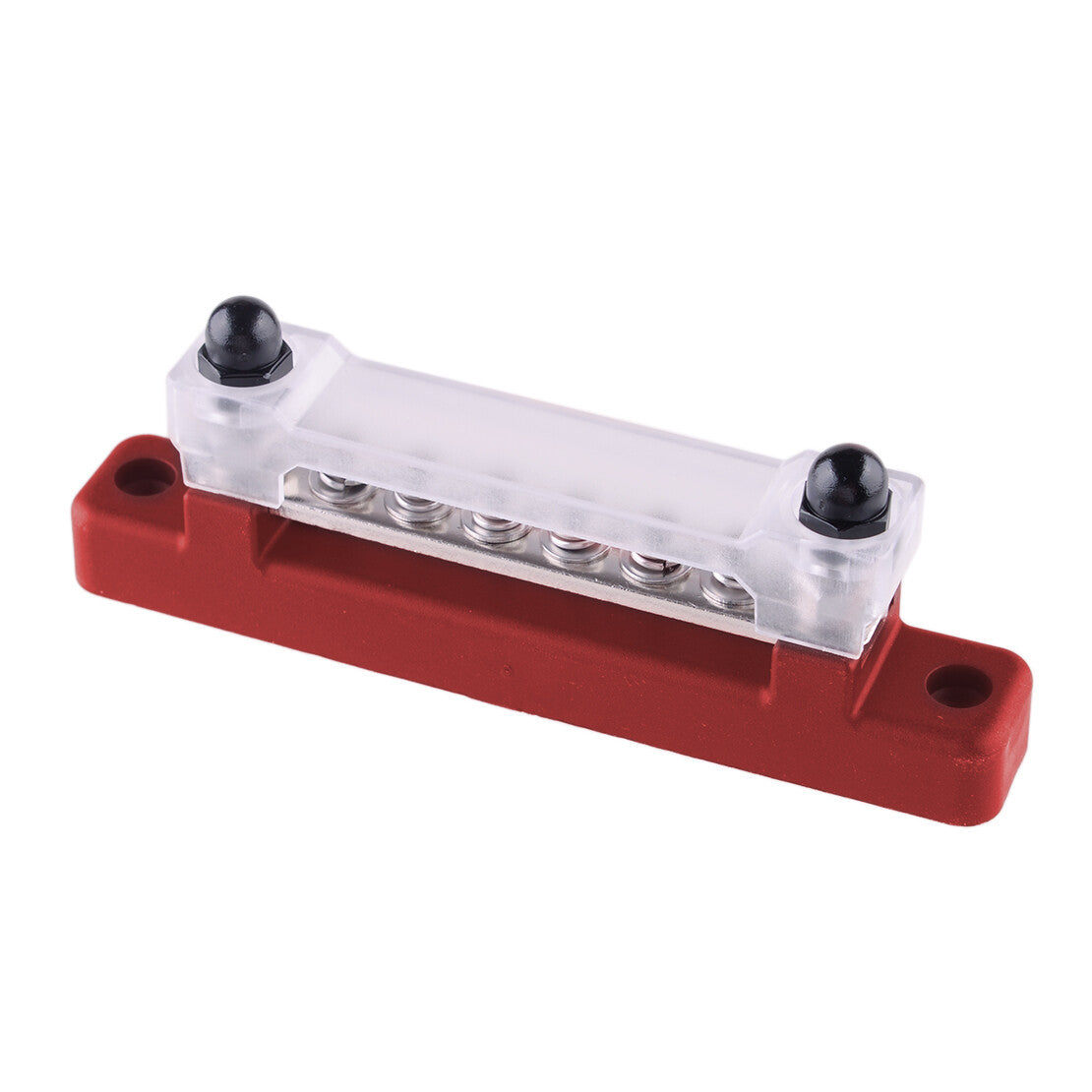 Red 12V RV Boat Single Row 6 Post Busbar Ground Rail Power Distribution Block v