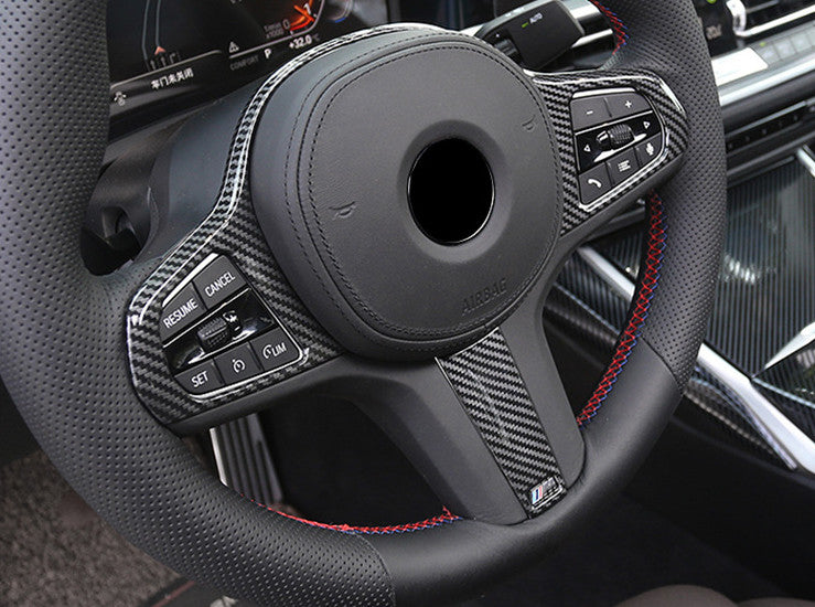 Carbon Fiber Front Steering Wheel Frame Trim for BMW 3 Series 2019-2021 G20