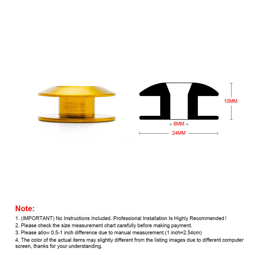 JDM Quick Release Fasteners Bumper Trunk Fender Hatch Lids Kit Aluminum Gold