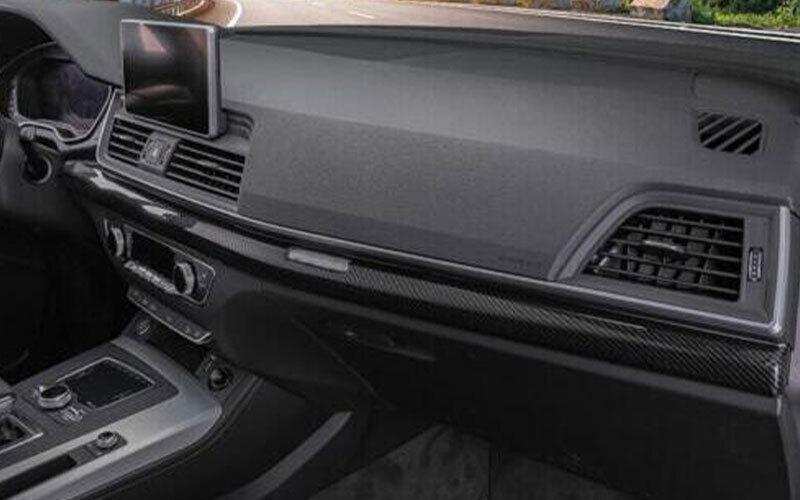 for Co ~Pilot Dashboard Carbon Fiber Strip Cover Trim 2pcs Fit for Audi Q5 2018~2021