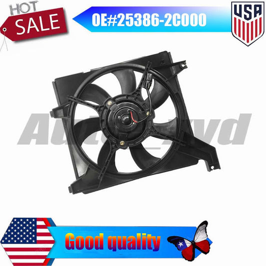 25386-2C000 Radiator Fan Assy for Hyundai for Elantra 4cyl 2.0L 2001-2006 2002 2003 Q