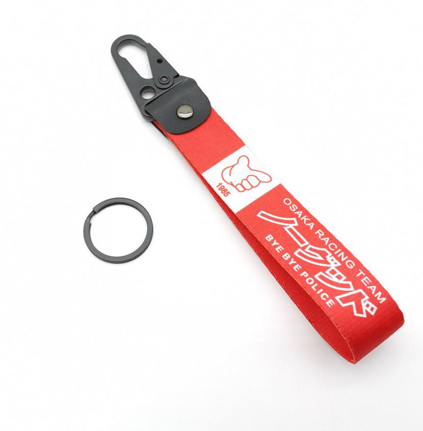 Carbon Fiber Leather Black Red Car Keychain Keyring Horseshoe for Audi Q5- v