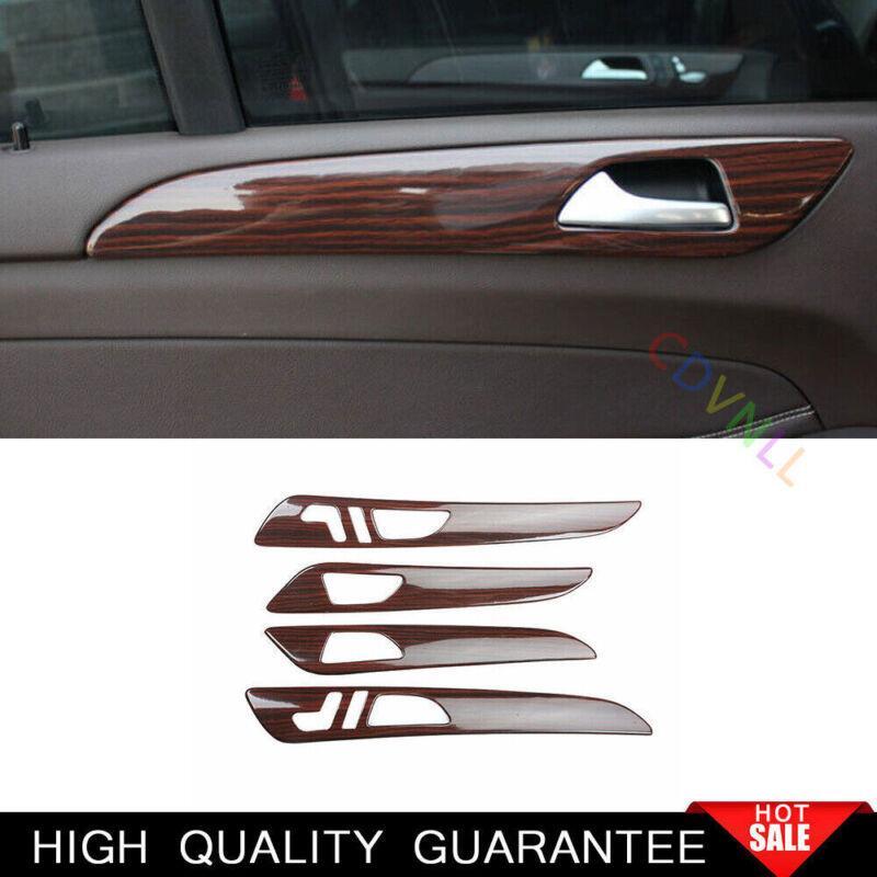 for Benz GLE GLS 2016-2019 Brown Wood Grain Inner Door Handle Bowl Frame Trim 4X
