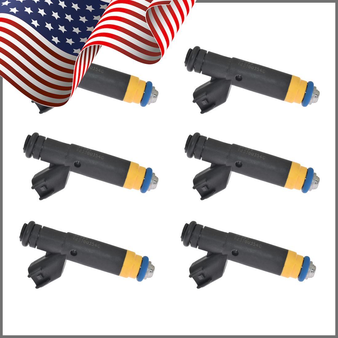 Set of 6 Fuel Injectors for Ford F-150 2000-2003 E-150 E-250 V6 YR3E-A6A