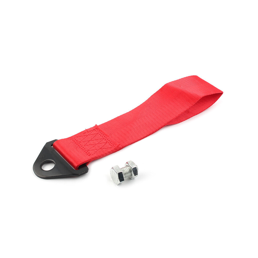 Red Racing Car Tow Towing Strap Belt Rope Rally Hook Universal Rear/Front Bumper Q