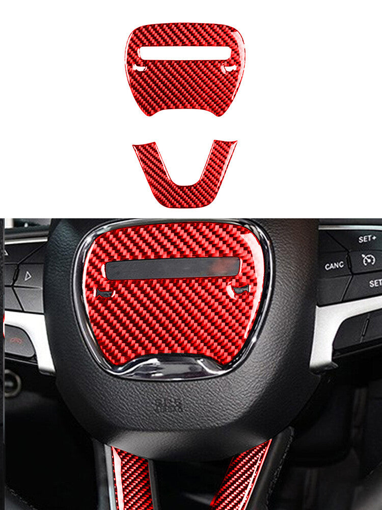 2X Red Carbon Fiber Rear Door Window Control Cover Trim for KIA Cadenza 2014-16 v