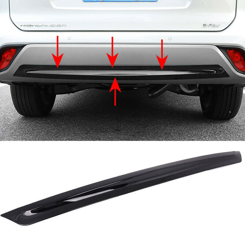 for Toyota Highlander 2020-2023 Rear Bumper Lip Spoiler Guard Trim Glossy Black