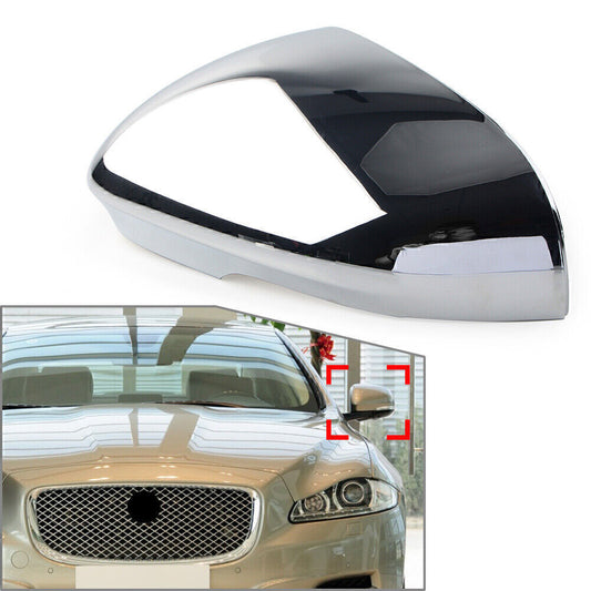1x Left Side View Mirror Cover Cap Chrome Fit for Jaguar XF XFR XFR-S XJ XE XKR-S Q