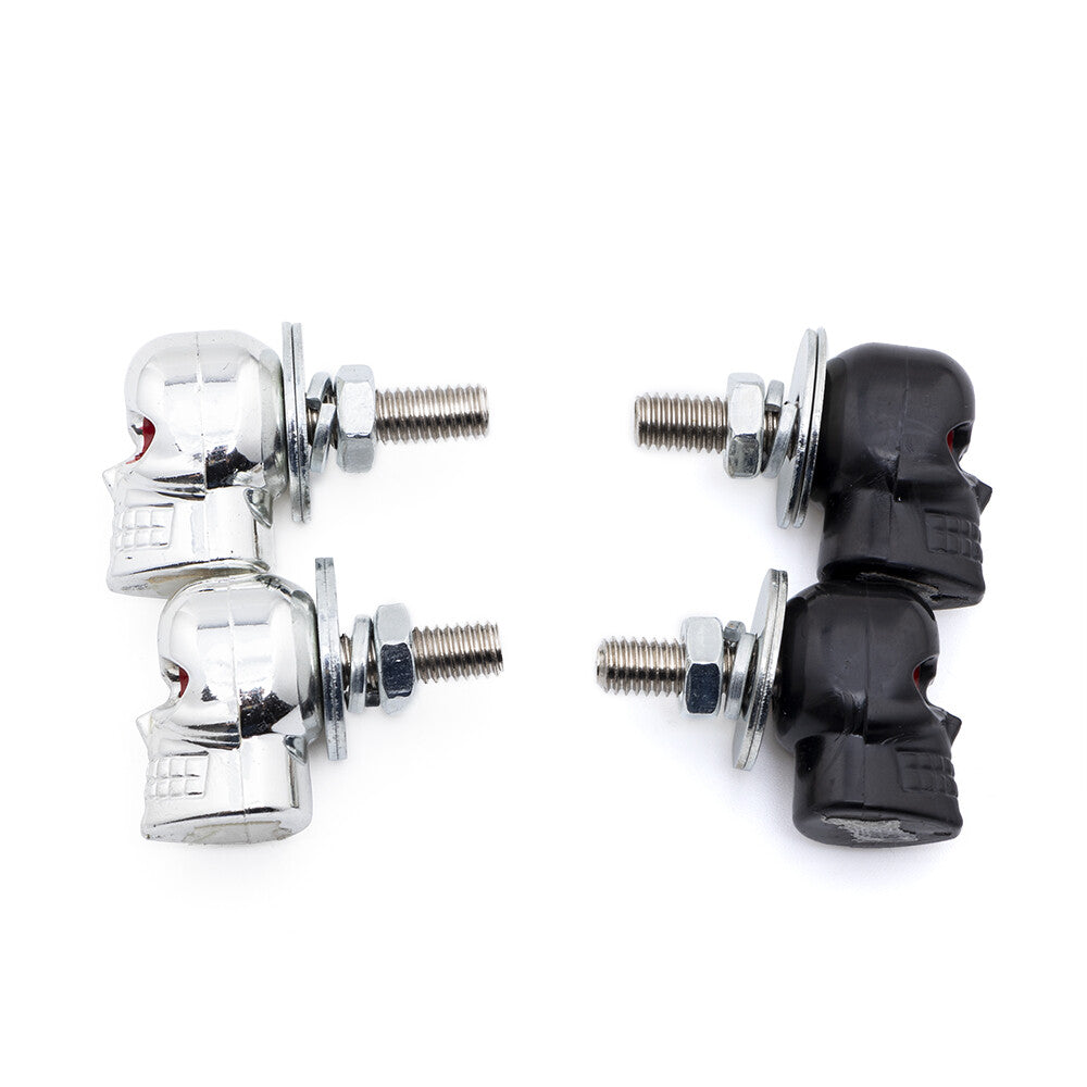 2x Skull License Plate Frame Bolts Screw Nuts Fastener 6mm for Harley for Honda Q