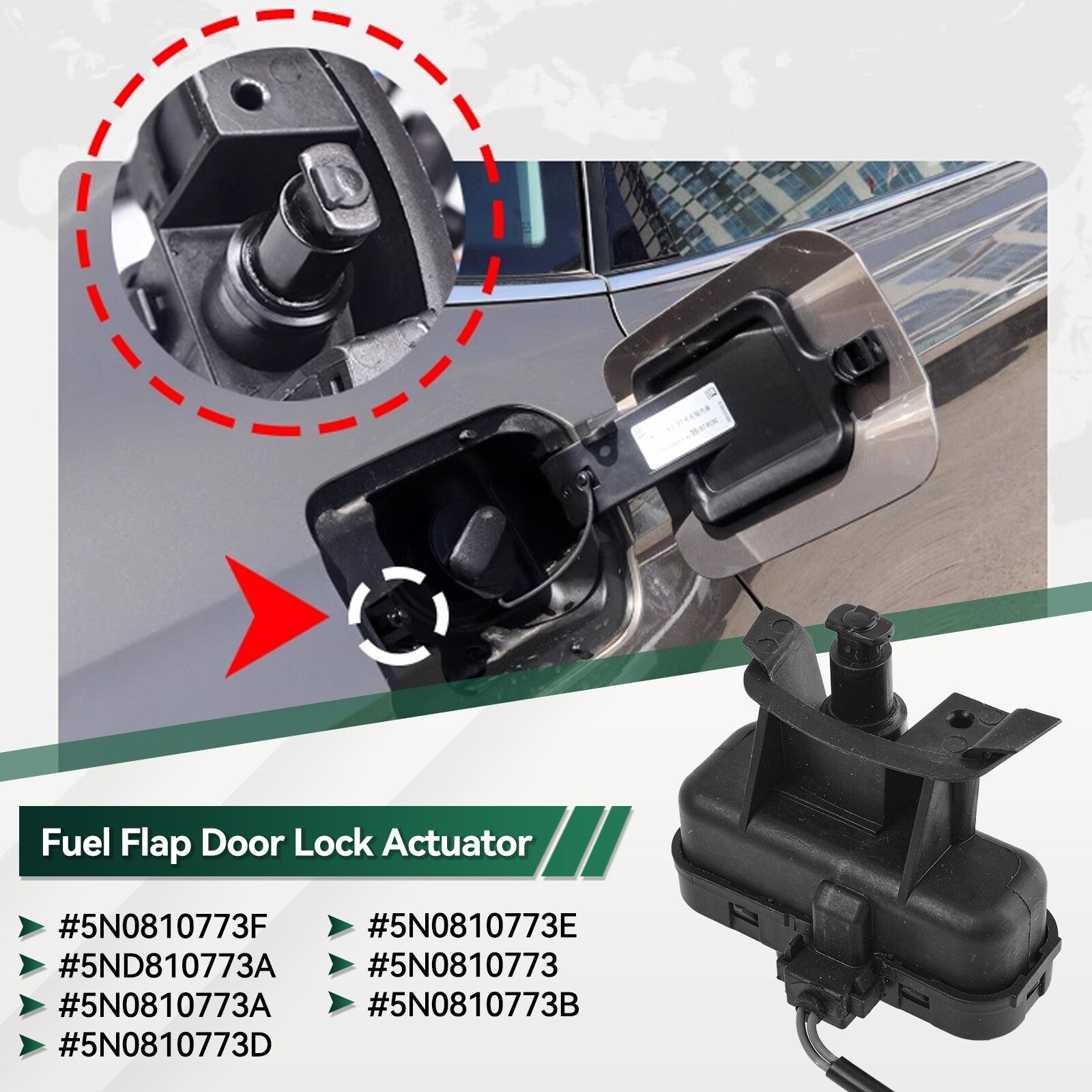 Fuel Flap Door Lock Actuator 5N0810773F for VW for Tiguan 5N Scirocco MK3 2007 -2017 Q