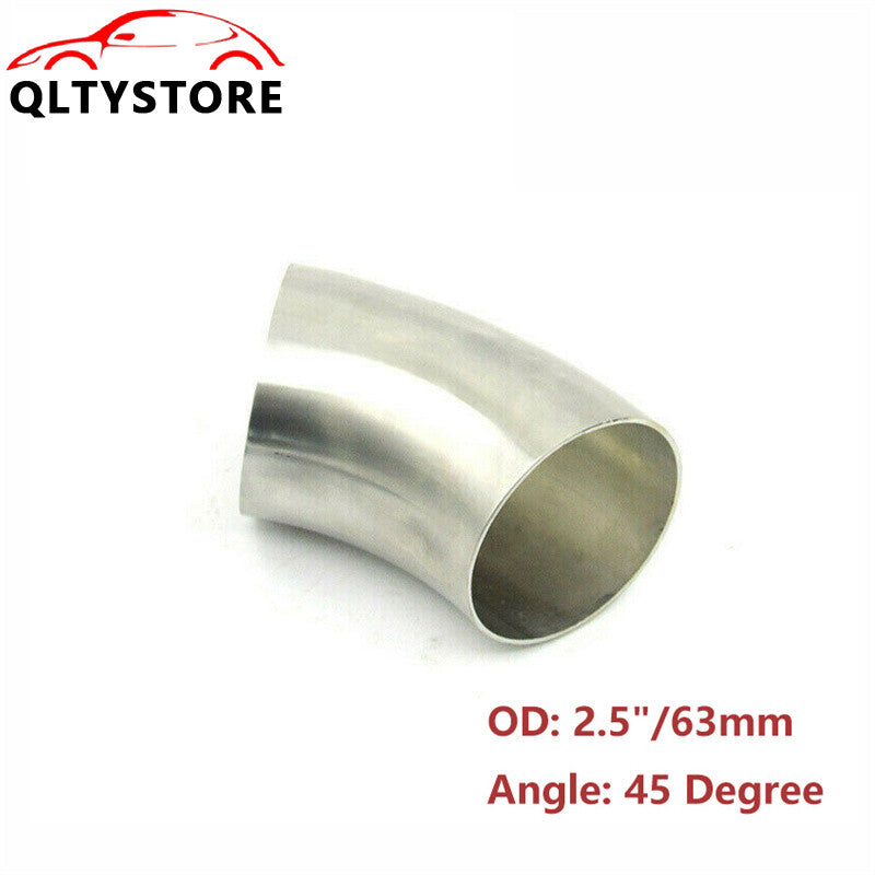 2.5-inch/63mm 45-degree elbow exhaust pipe connector, 2.5-inch stainless steel. Q