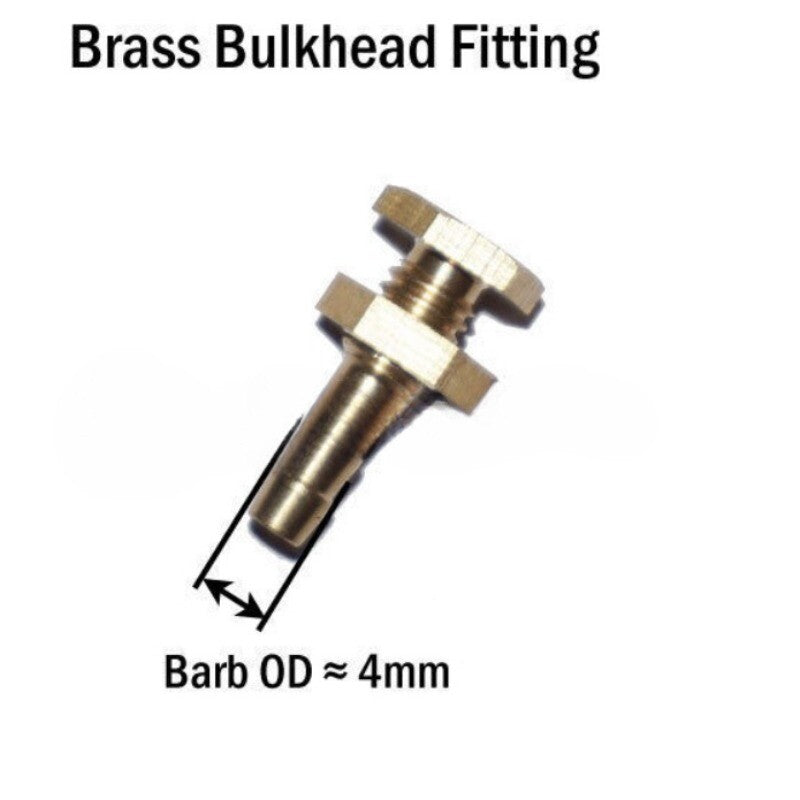 Brass Bulkhead 1/8 inch 4mm Fitting Hose Barb Pipe Tube Fuel Tank Drain Flow Q