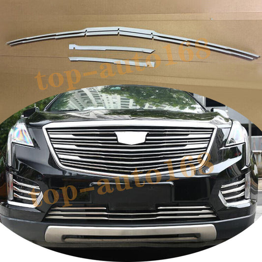 Steel Chrome Front Bumper Grill Strip Cover Trim 4pcs for Cadillac XT5 2017-19
