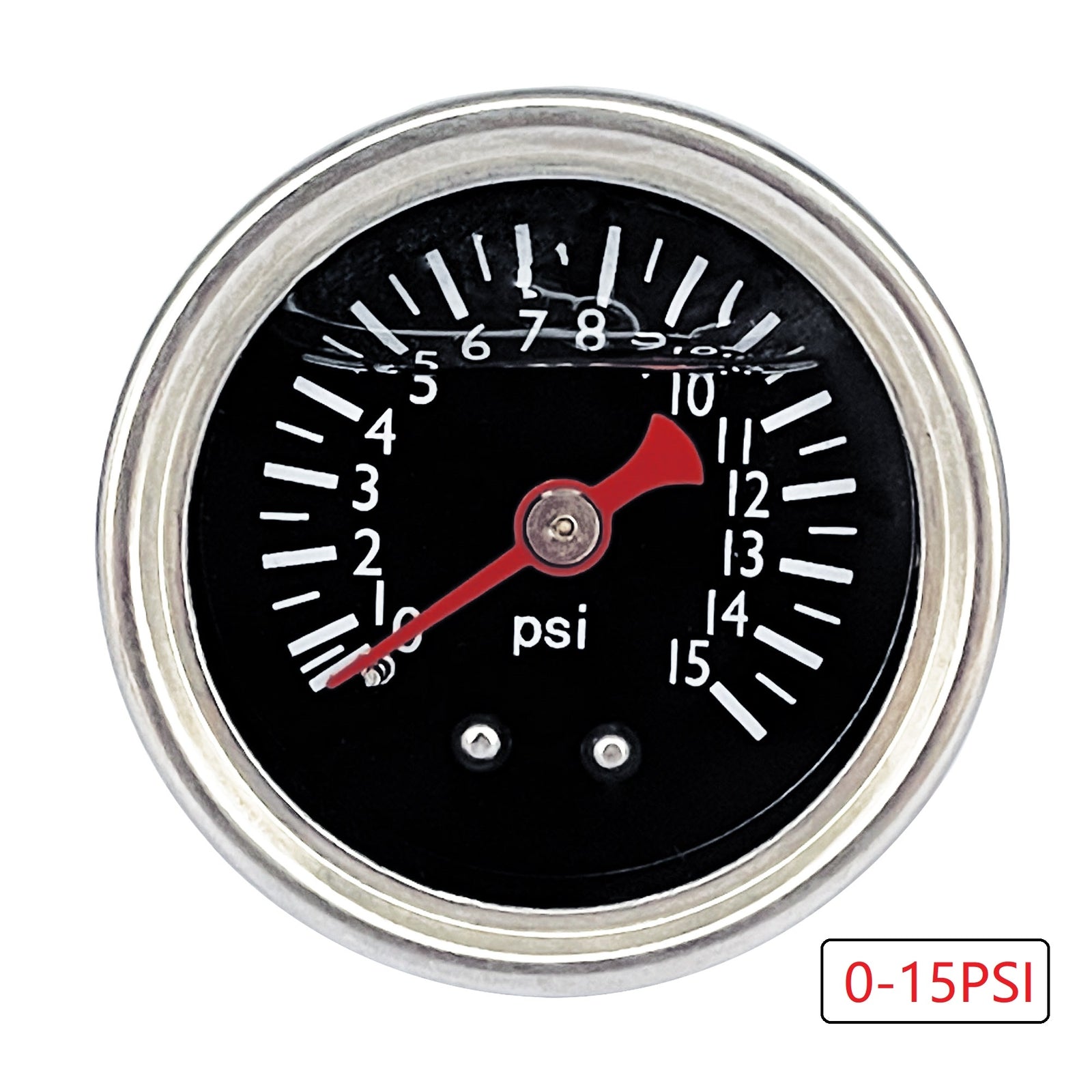 1.5 Dial Universal Fuel Pressure Gauge Liquid 0-15psi Pressure Gauge 1/8 NPT