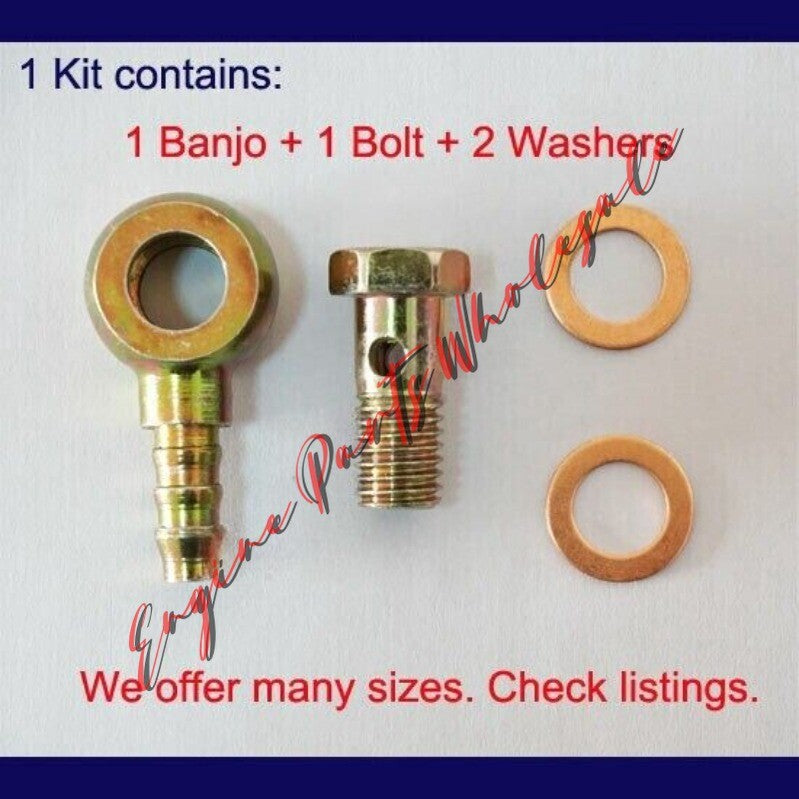 Banjo Bolt Washer Kit Set Hose Barb Fitting Brake Line Fuel Hydraulic Connector Q