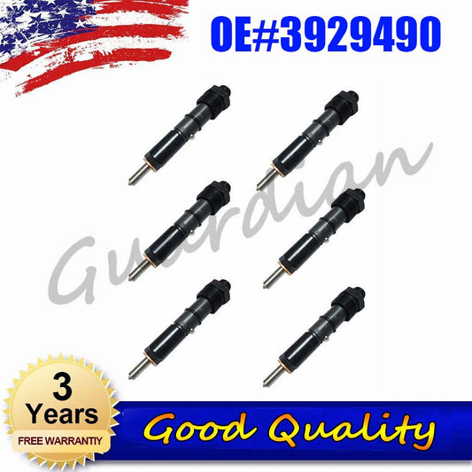 6PCS Fuel Injector 3929490 3802677 3930192 3929492 New For 6BT 5.9L