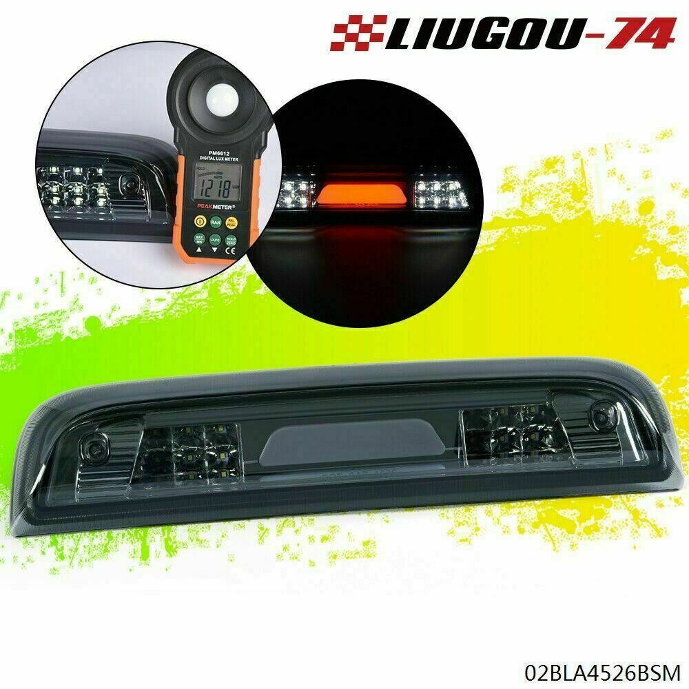 Fits 14-18 for SIERRA SILVERADO SMOKED 3RD 3RD TAIL BRAKE LIGHT CAGO LIGHT - v