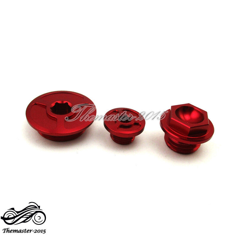 Red Engine Timing Oil Filter Plugs for Honda CRF150R CRF250R CRF450R CRF450X Q