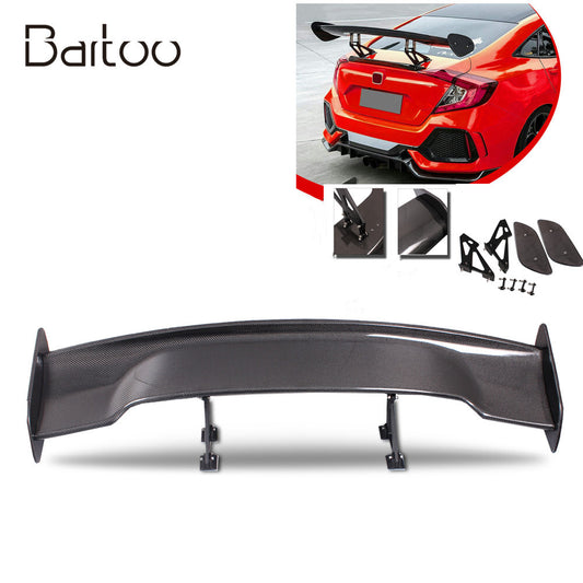 57Universal Rear Trunk Spoiler GTStyle Adjustable Racing Tail Wing Carbon Fiber Q