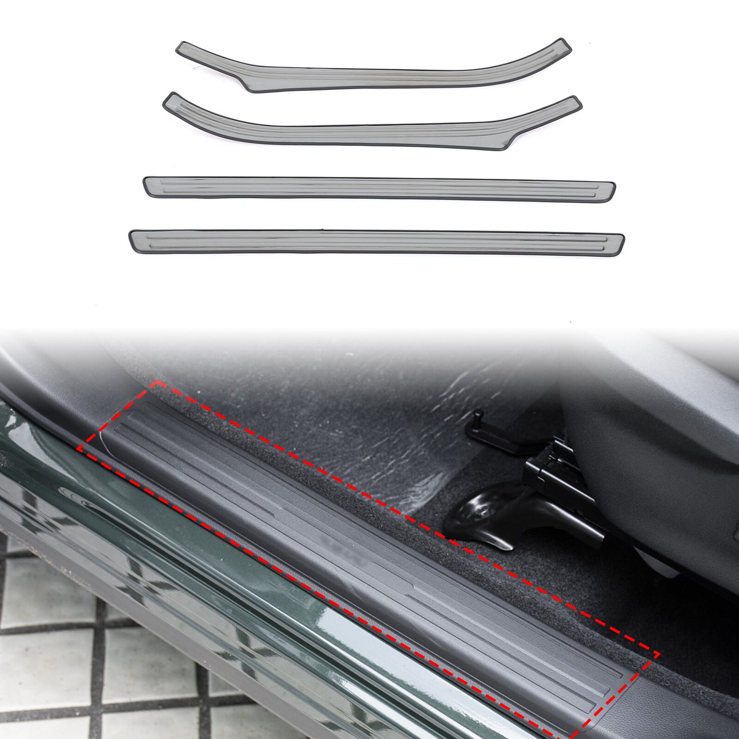 Titanium anti-slip exterior threshold trim for Subaru Forester 2024-25 Steel - n