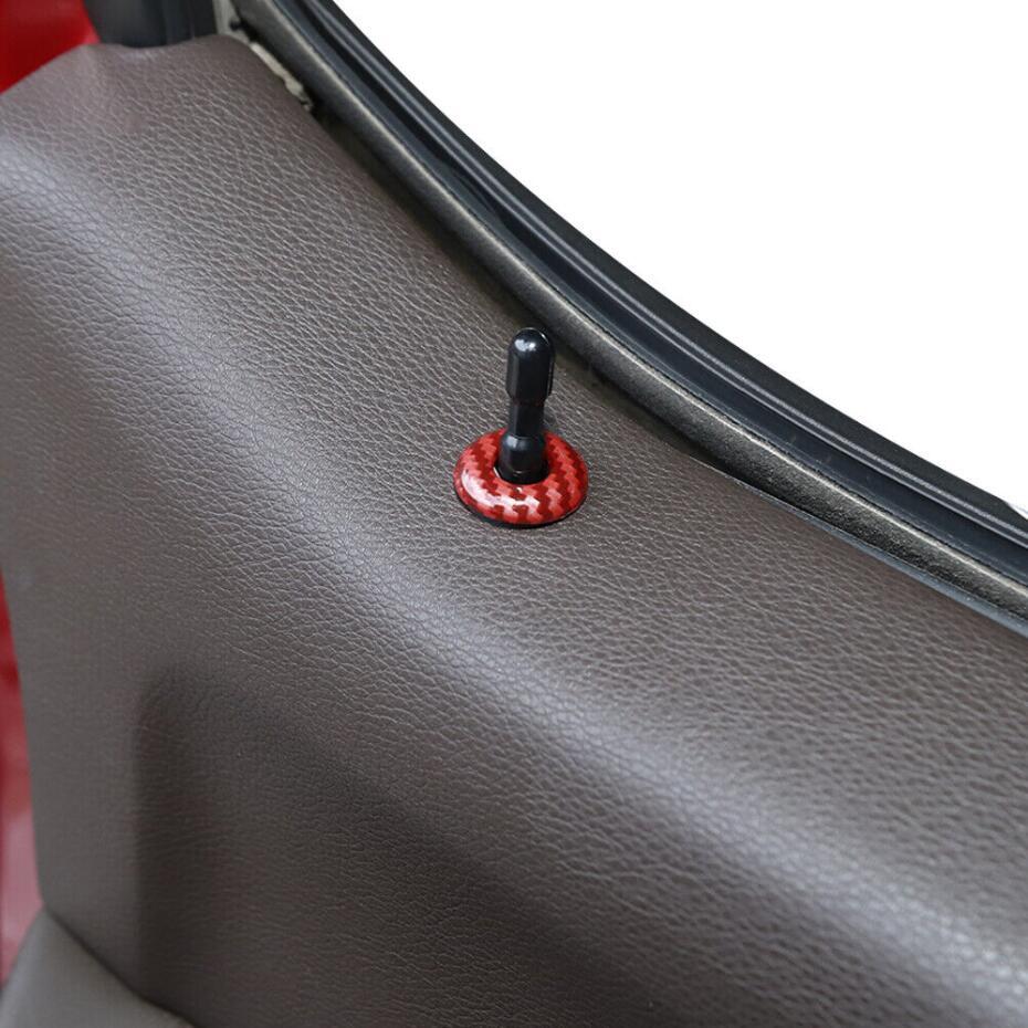 Suitable for 15-20 for Ford F150 F-150 Red Carbon Fiber Door Lift Bolt Locking Pin Ring Cover Trim