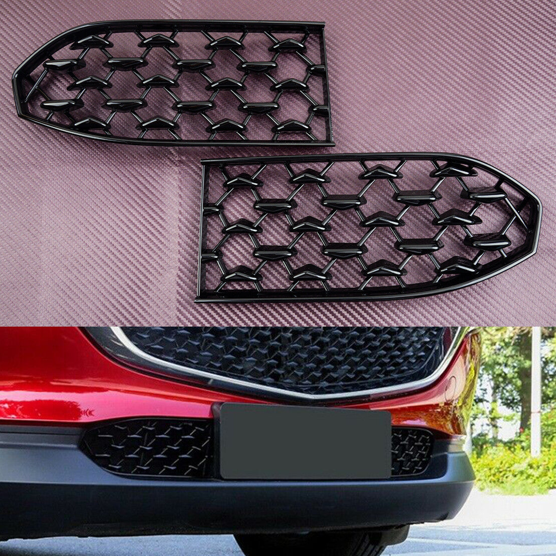 Black front lower grille cover suitable for Mazda CX-30 2020-2021