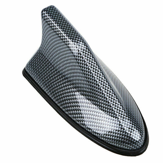 Car Carbon Fiber Shark Fin Roof Antenna Radio AM/FM Signal Aerial Waterproof