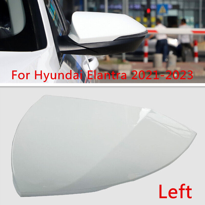 White Left Side Rearview Door Mirror Cover Shell Cap for Hyundai for Elantra 21-23