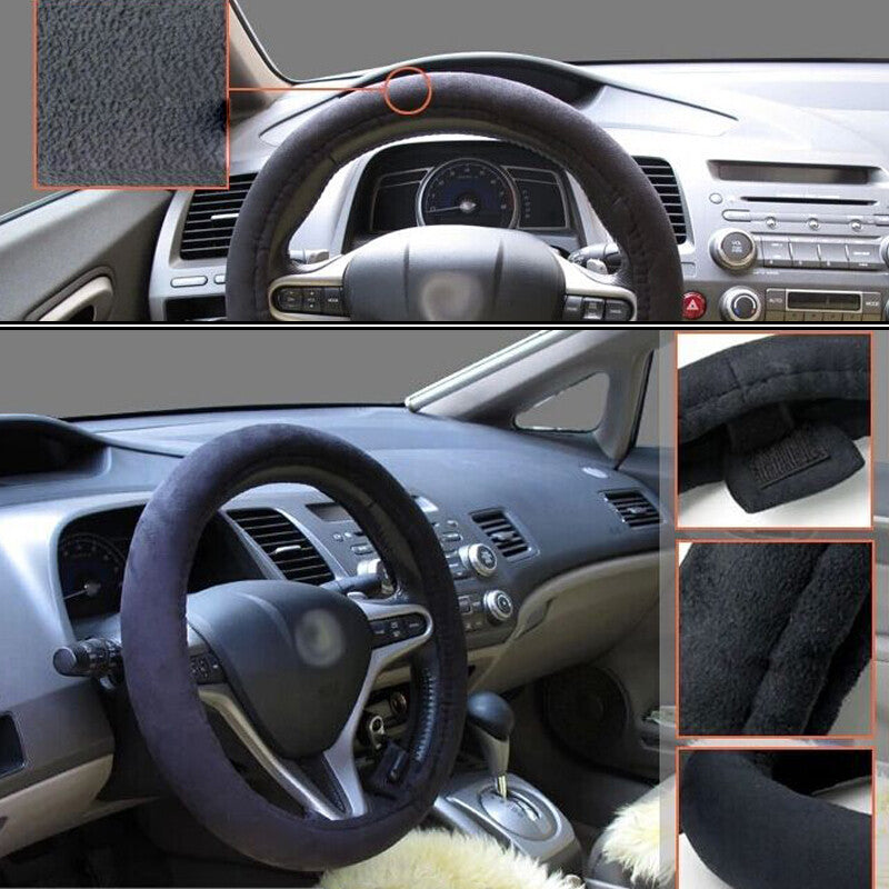 Car 38cm 15-inch heated steering wheel cover for winter warmth + lighter plug n