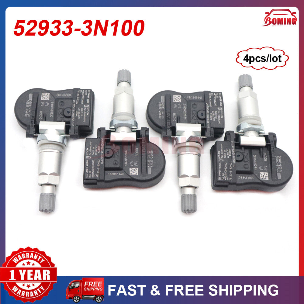 Four new Tire Pressure Sensors (TPMS) for Hyundai for Kia Sorento 52933-3N100