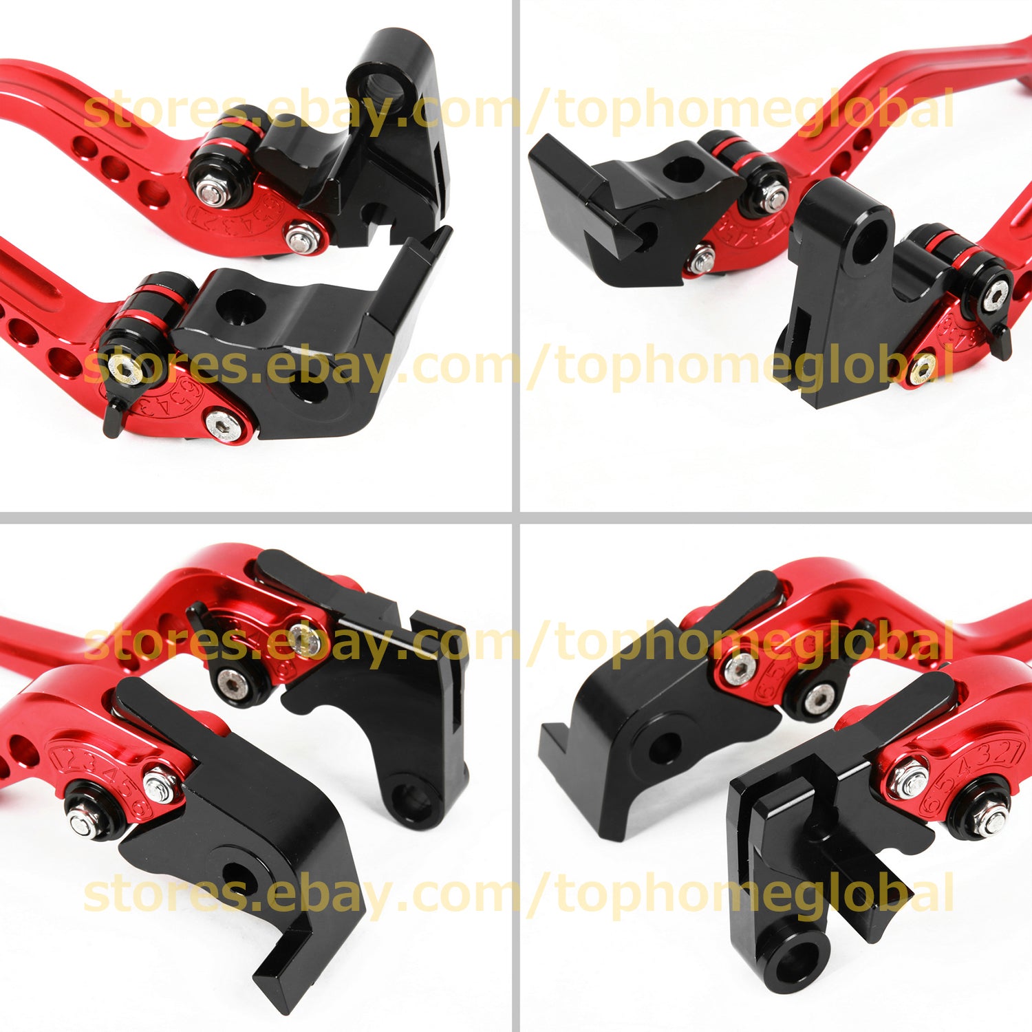 for Yamaha YZF R6 2005-2016 YZF R1 2004-2008 Short Clutch Brake Levers Red US