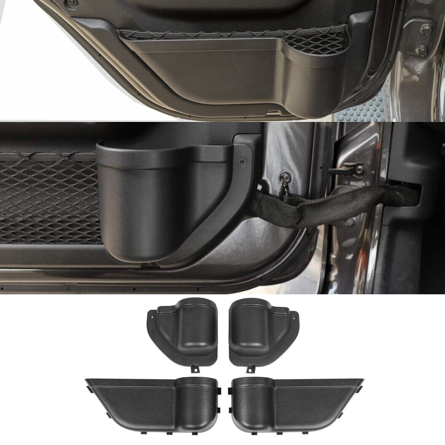 Door Storage Box Pocket Front Rear For 2018-2023 for Jeep for Wrangler JL JT 4XE 4-PACK