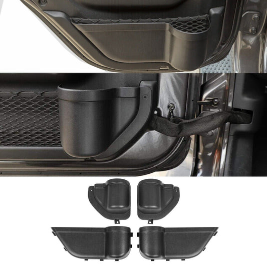 Door Storage Box Pocket Front Rear For 2018-2023 for Jeep for Wrangler JL JT 4XE 4-PACK