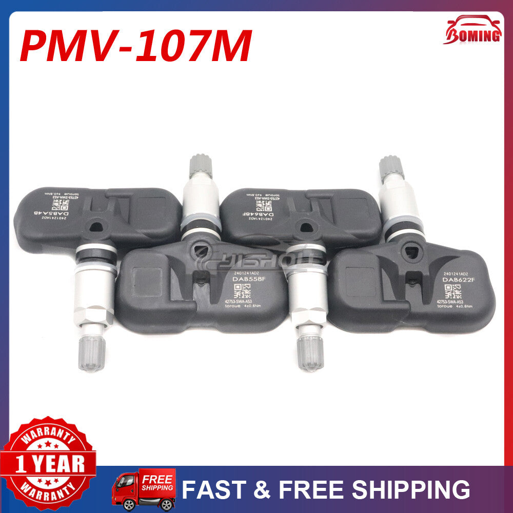 NEW 4PCS Tire Pressure Monitor Sensor TPMS PMV-107M 315Mhz for Honda CR-V Accord