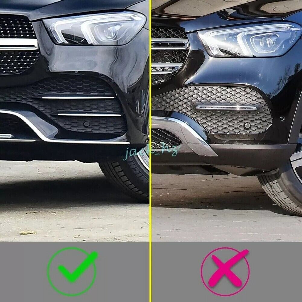 Black Front Rear AMG Bumper Fog Light Trims For 2020-2021 for Mercedes GLE W167,V167 n