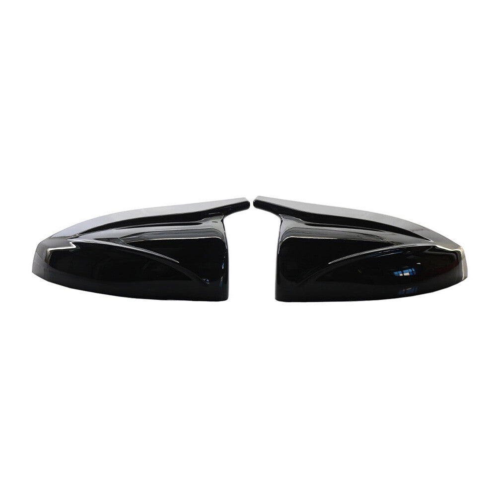 Pair Side Wing Mirror Covers Rearview Cap Gloss Black for Audi A3 S3 2014-2020