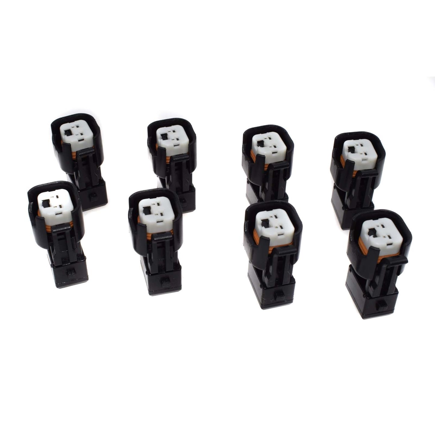 8-Pack EV6 and EV14 Female to EV1 Male Fuel Injector Connector Adapter Plug - v