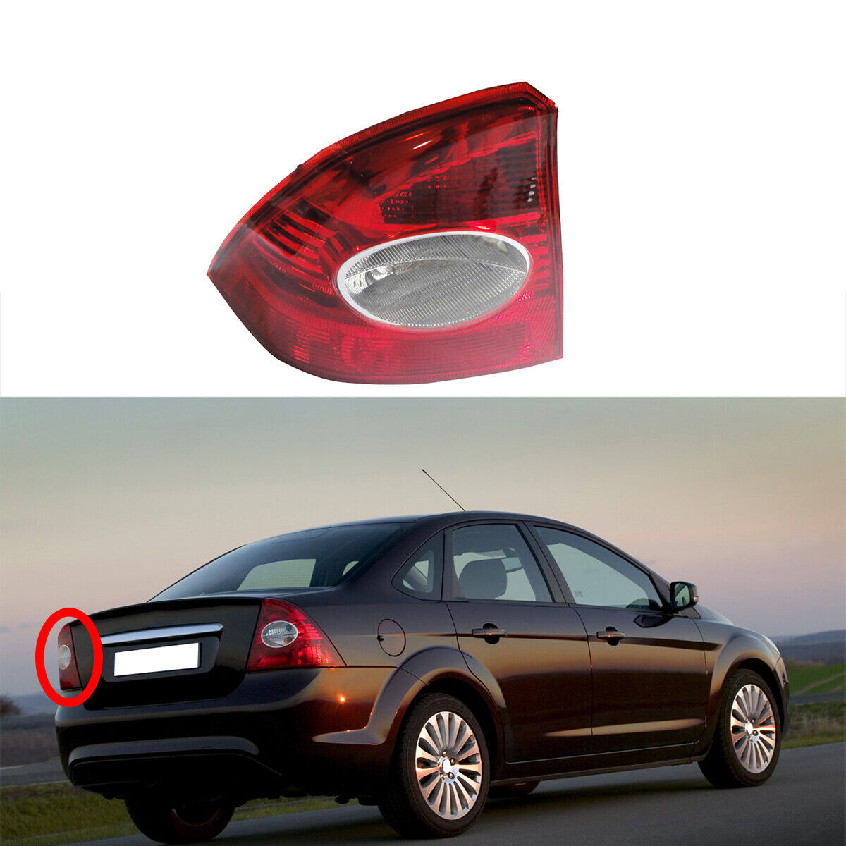 1Pcs Left Driver Side Tail Rear Light Taillamp for Ford Focus 2004-2009 EU Sedan