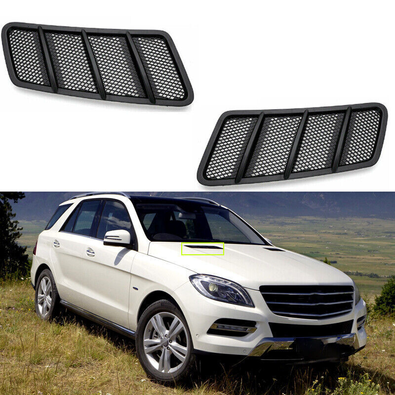 Pair for Mercedes Benz W166 ML GL Class 2012-15 Front Hood Air Vent Grille Trim Q
