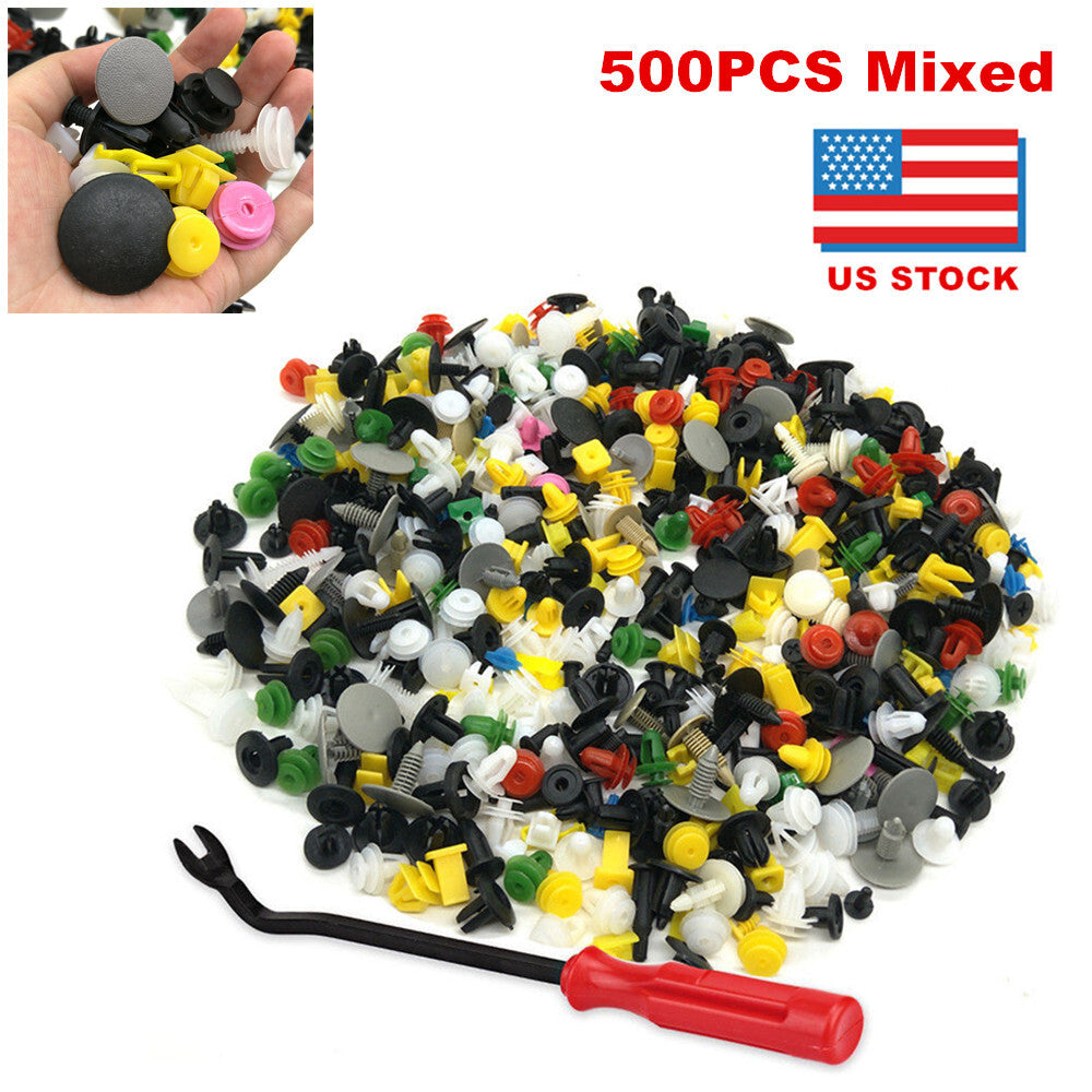 500-piece automotive fastener door panel fender liner clip with removal tool kit n