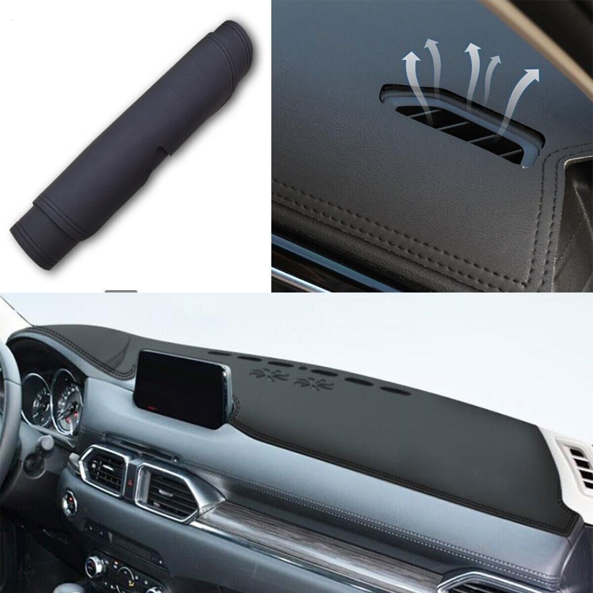 1X PU leather Dashboard Dash Mat Non-slip DashMat Sun Shade for Mazda CX-8 17-23