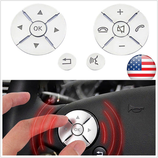 1x Car Steering Wheel Button Cover Sticker Trim for Benz C-Class E-Class S-Class
