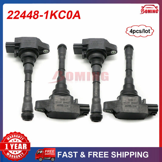 4-pack of ignition coils for Nissan Sentra Juke 1.6L L4 2011-2017 22448-1KC0A.