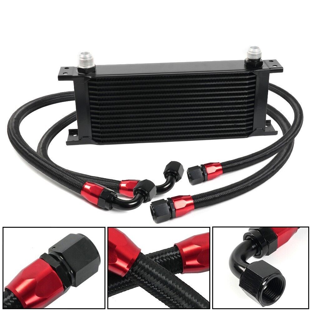 Oil CoolerKit Universal Engine Transmission 15 Rows AN10 10AN Aluminium Alloy Q