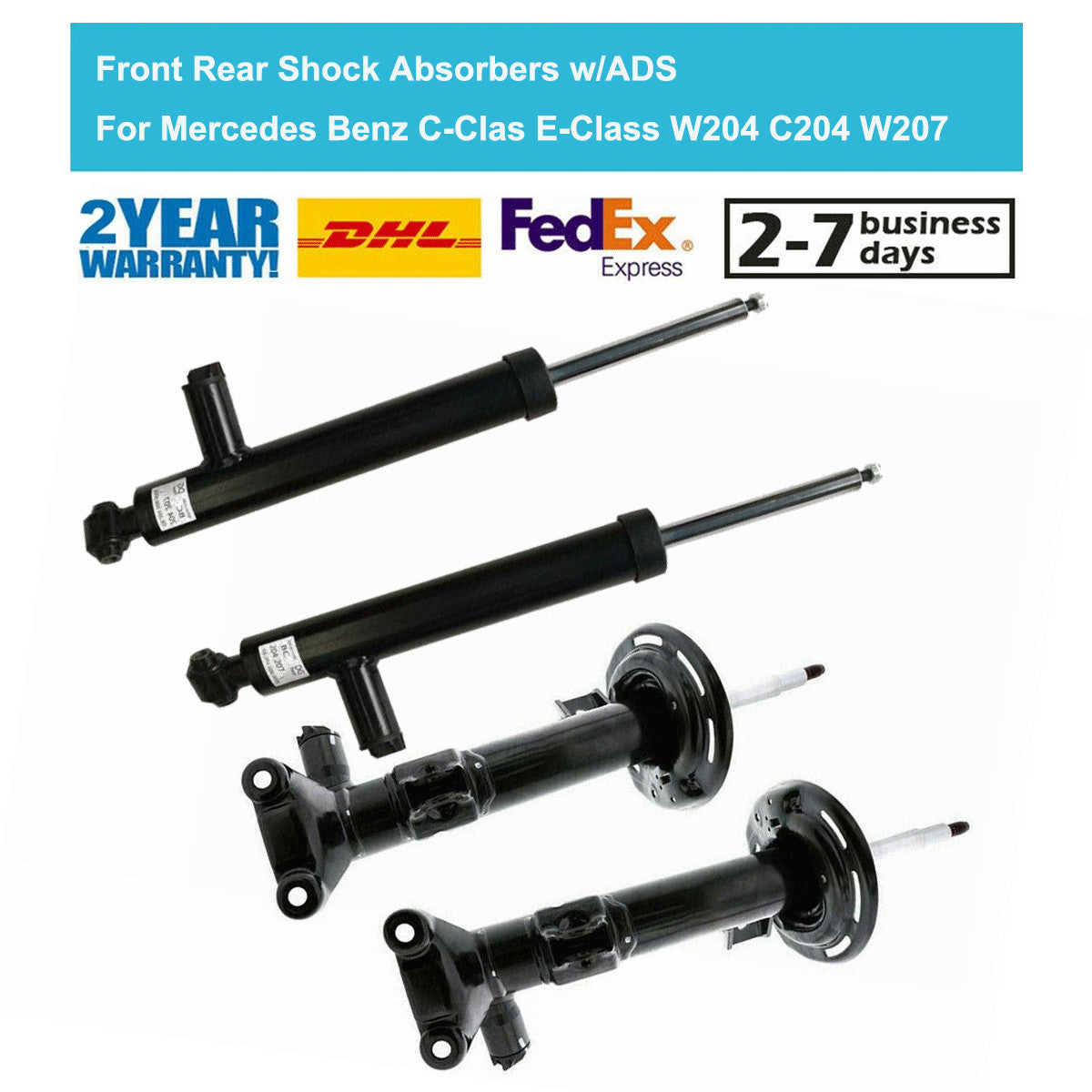 for Mercedes C-Class C204 C350 E-Class C207 09 4PCS Rear Front Shock Absorbers