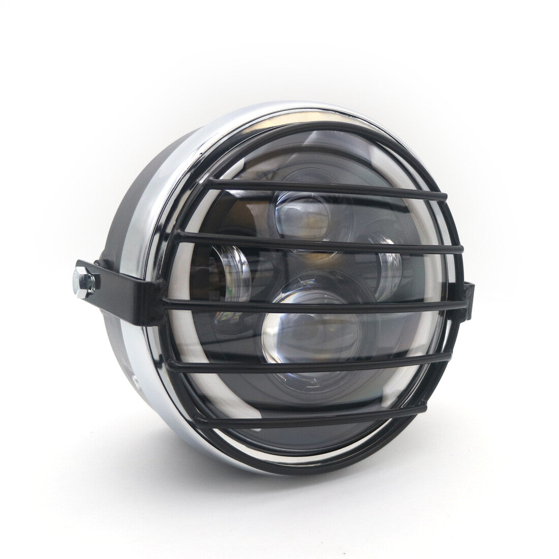 7LED Round Front Headlight Grill Side Mount Cover Mask for Honda CB400 CB500 Q