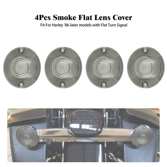 4x Smoke Turn Signal Light Lens Cover for Harley Touring Road Street Glide 86-23 Q